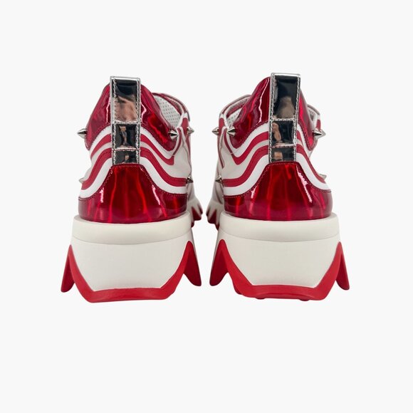 Christian Louboutin Sharkina White Mesh Red Sneakers Size 38.5 US 8.5 Women 6969 - Picture 8 of 15